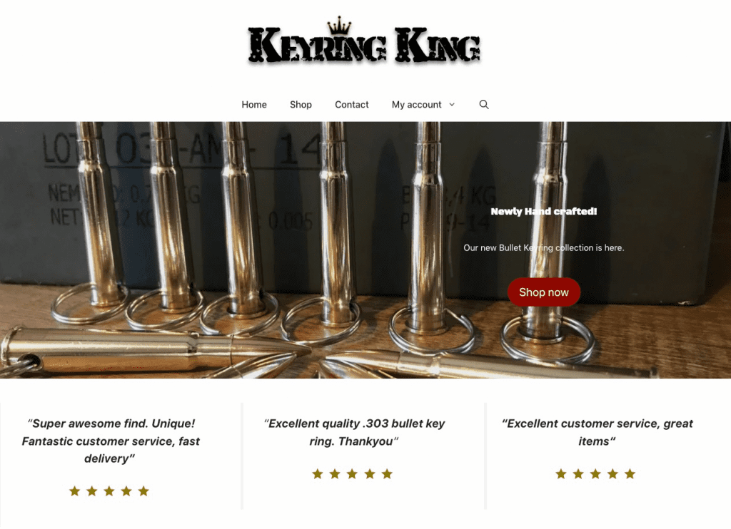 Keyring King website developed by Digital Solutions Oswestry